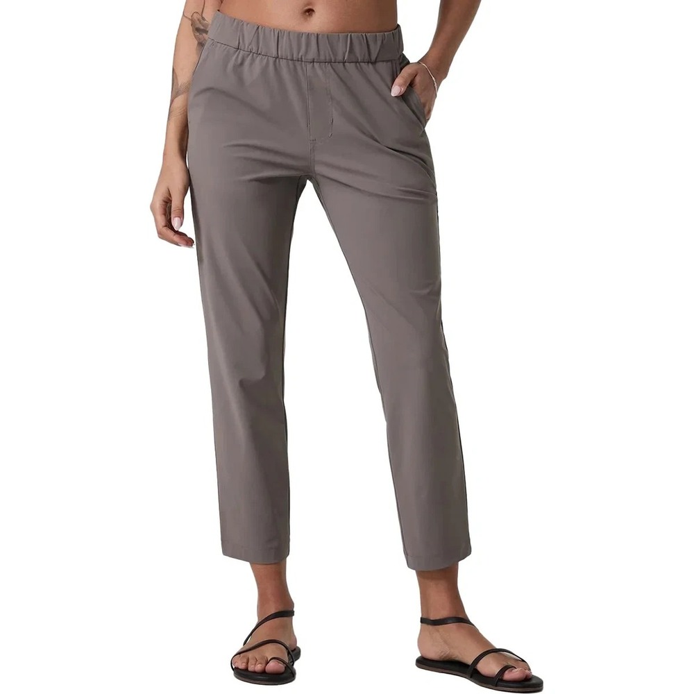 Vuori Miles Ankle Pant Womens S Straight Leg Gray Chia Ankle Crop Relaxed